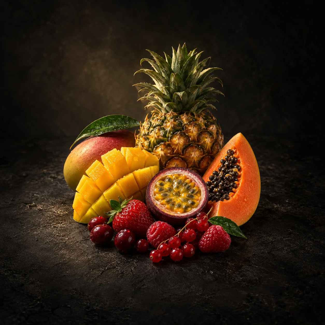 Top fragrance notes for Haadi Blanc Dolci: Explosive tropical fruits and red berries