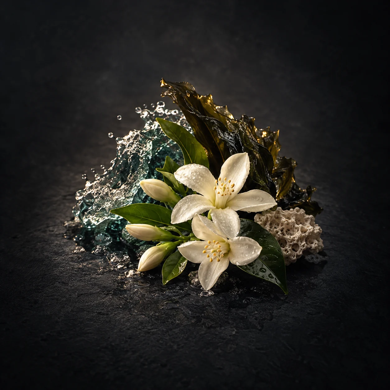 Heart fragrance notes for Haadi Corporate: Bracing sea notes and jasmine