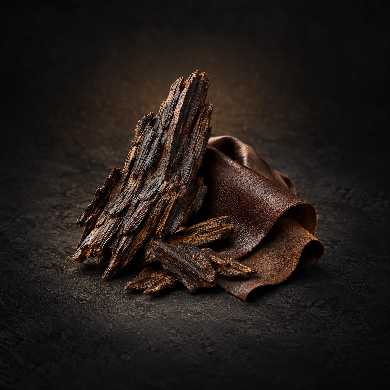 Base fragrance notes for Haadi Darx Oud: Dark oud and commanding leather