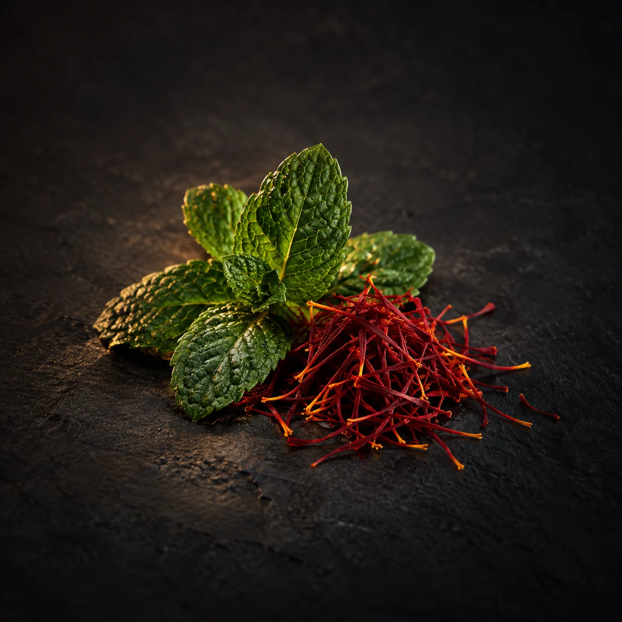 Top fragrance notes for Haadi Oud Rose: Mint and saffron