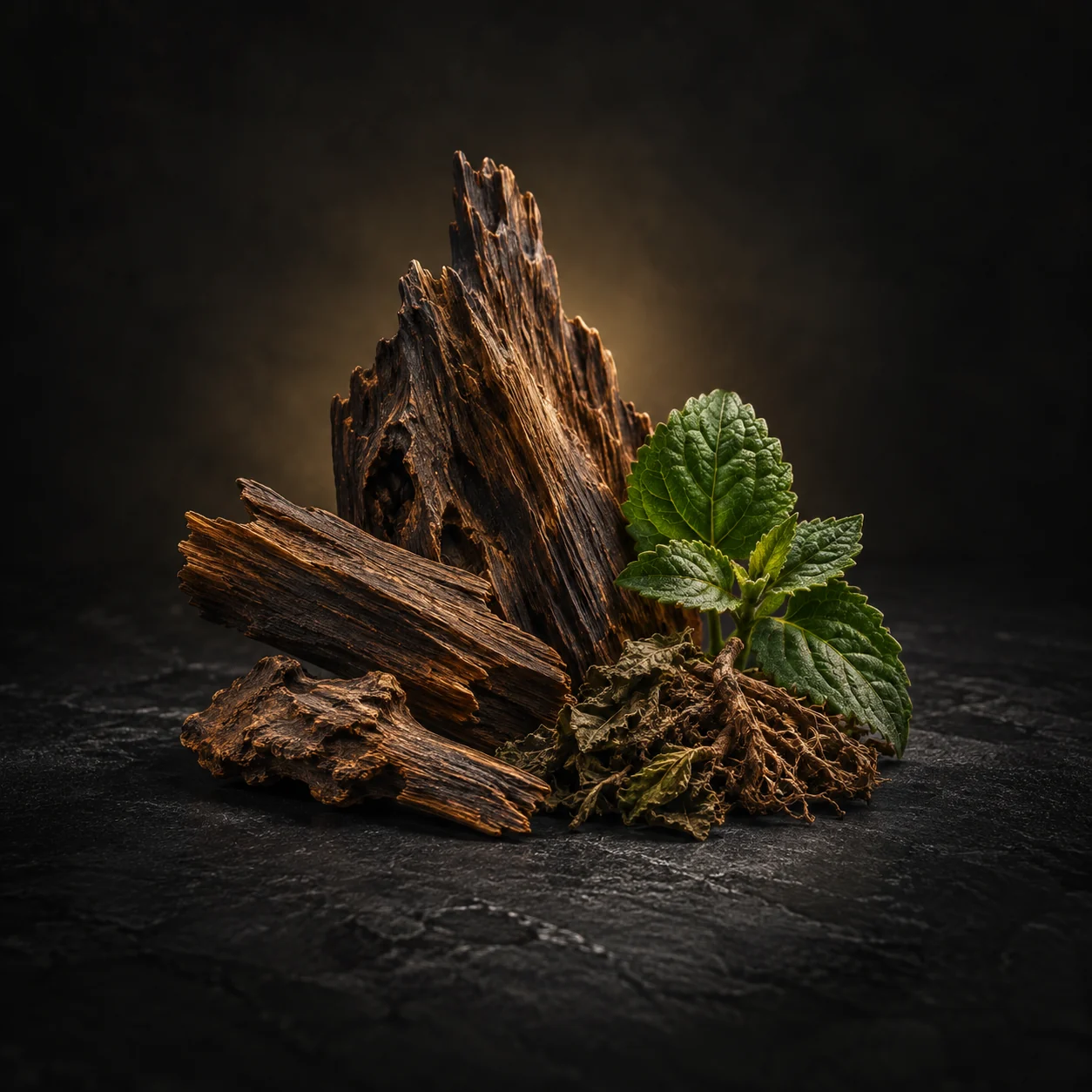 Base fragrance notes for Haadi The Exotic Ember: Radiant oud and smoky patchouli