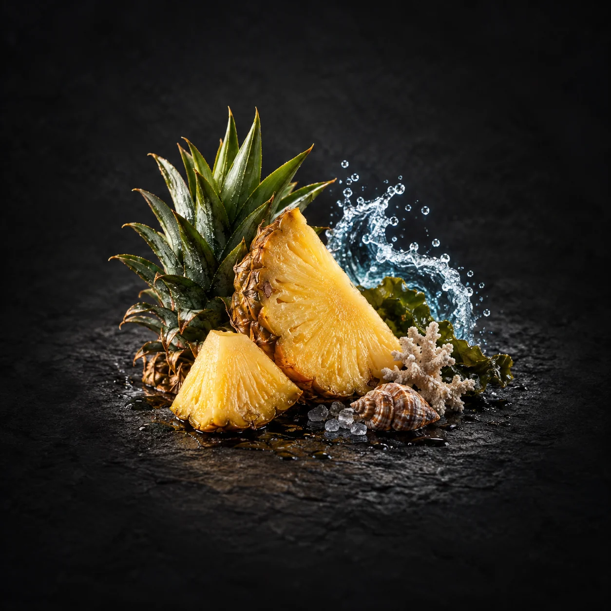 Top fragrance notes for Haadi The Lost Galleon: Crisp pineapple and sea notes