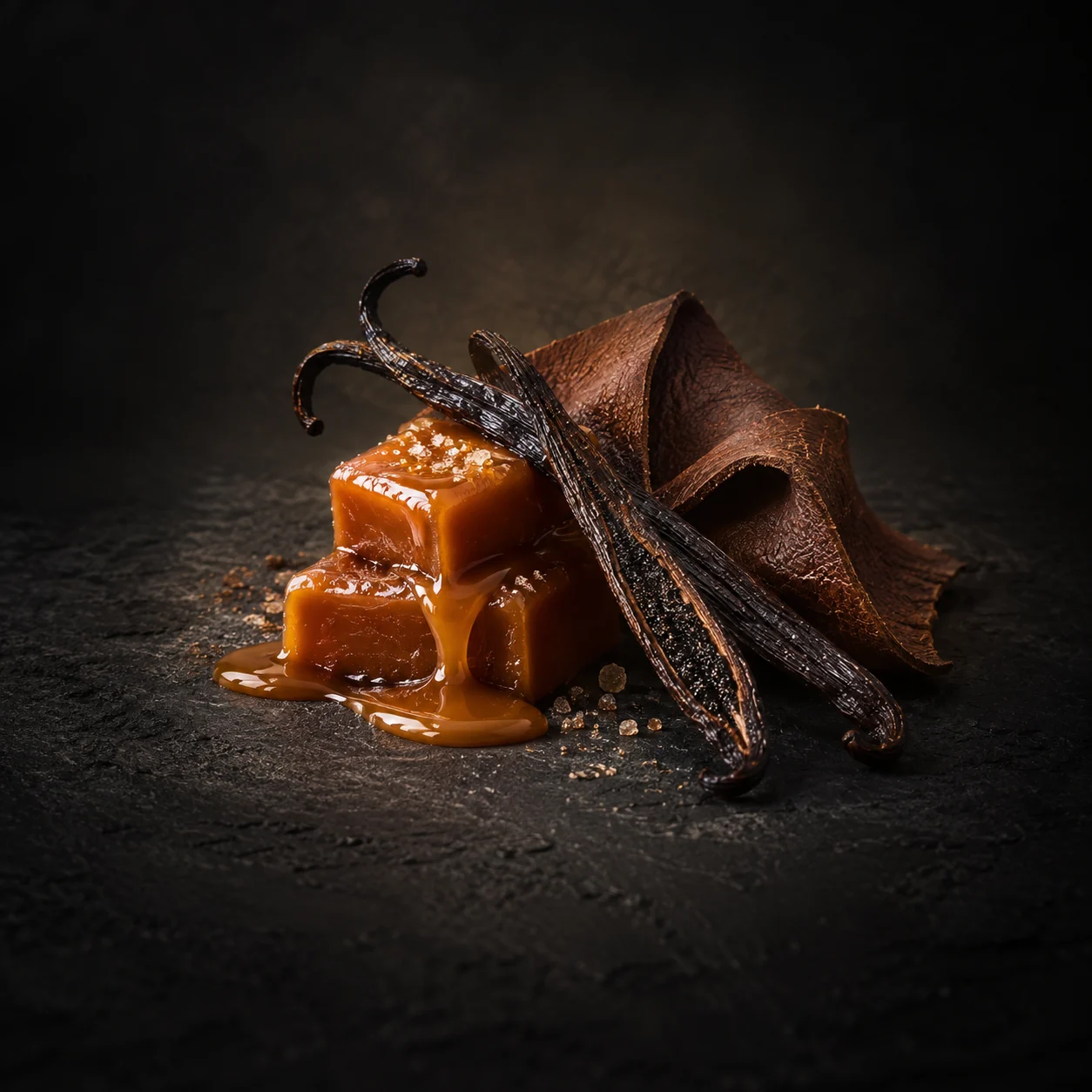 Base fragrance notes for Haadi The Red Velvet Cafe: Caramelized vanilla and leather