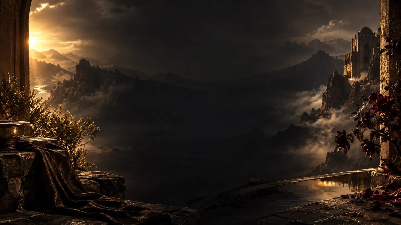 Atmospheric fragrance story artwork for Haadi Darx Oud