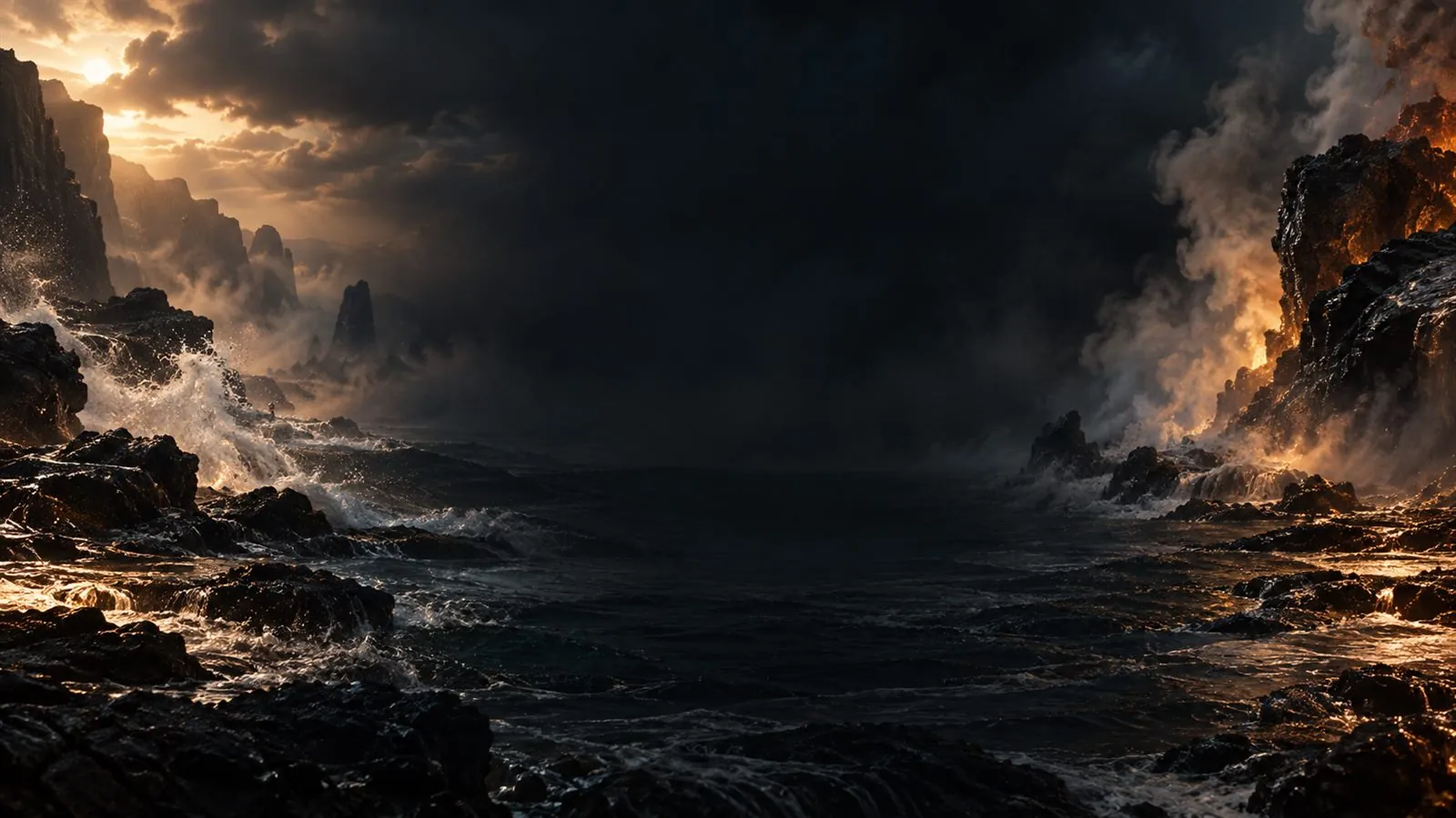 Atmospheric fragrance story artwork for Haadi The Oceanic Pyre