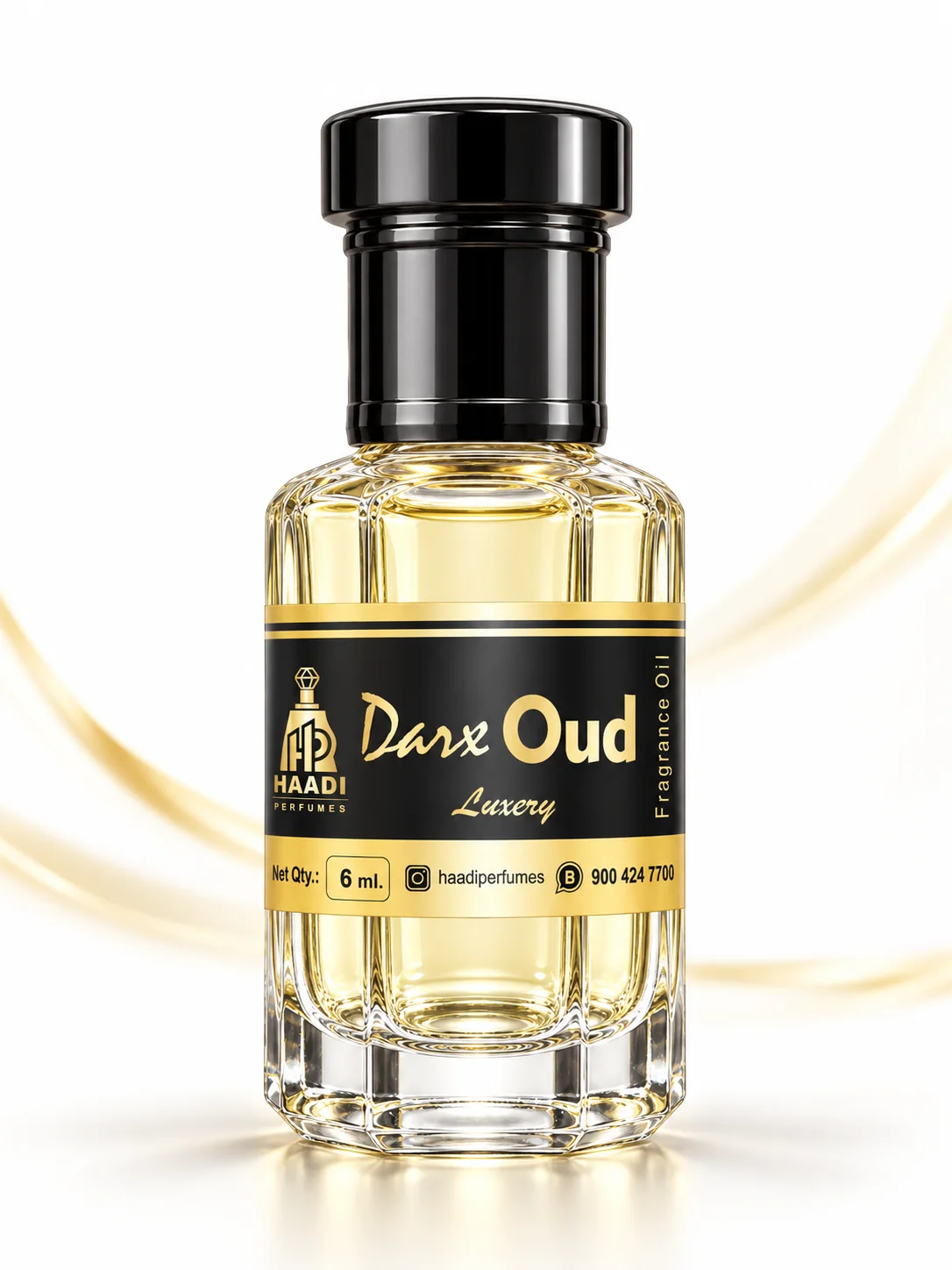 Haadi Darx Oud 6 ml attar bottle