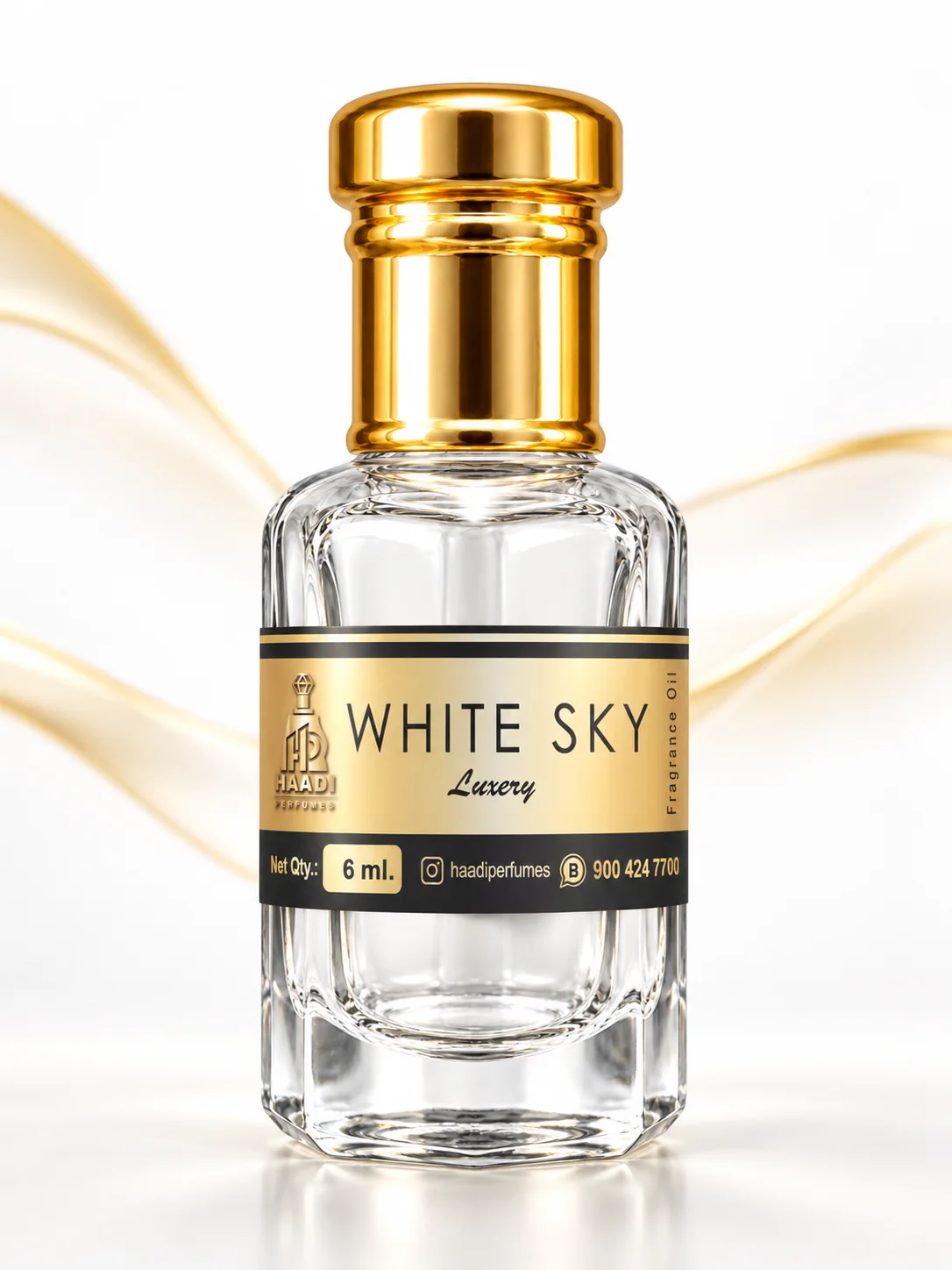 Haadi White Sky 6 ml attar bottle