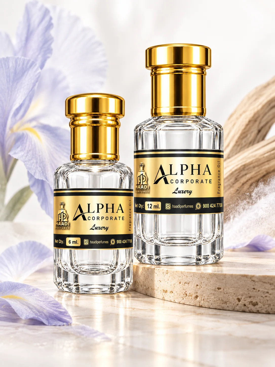 Haadi The Alpha Corporate 6 ml and 12 ml attar bottle set