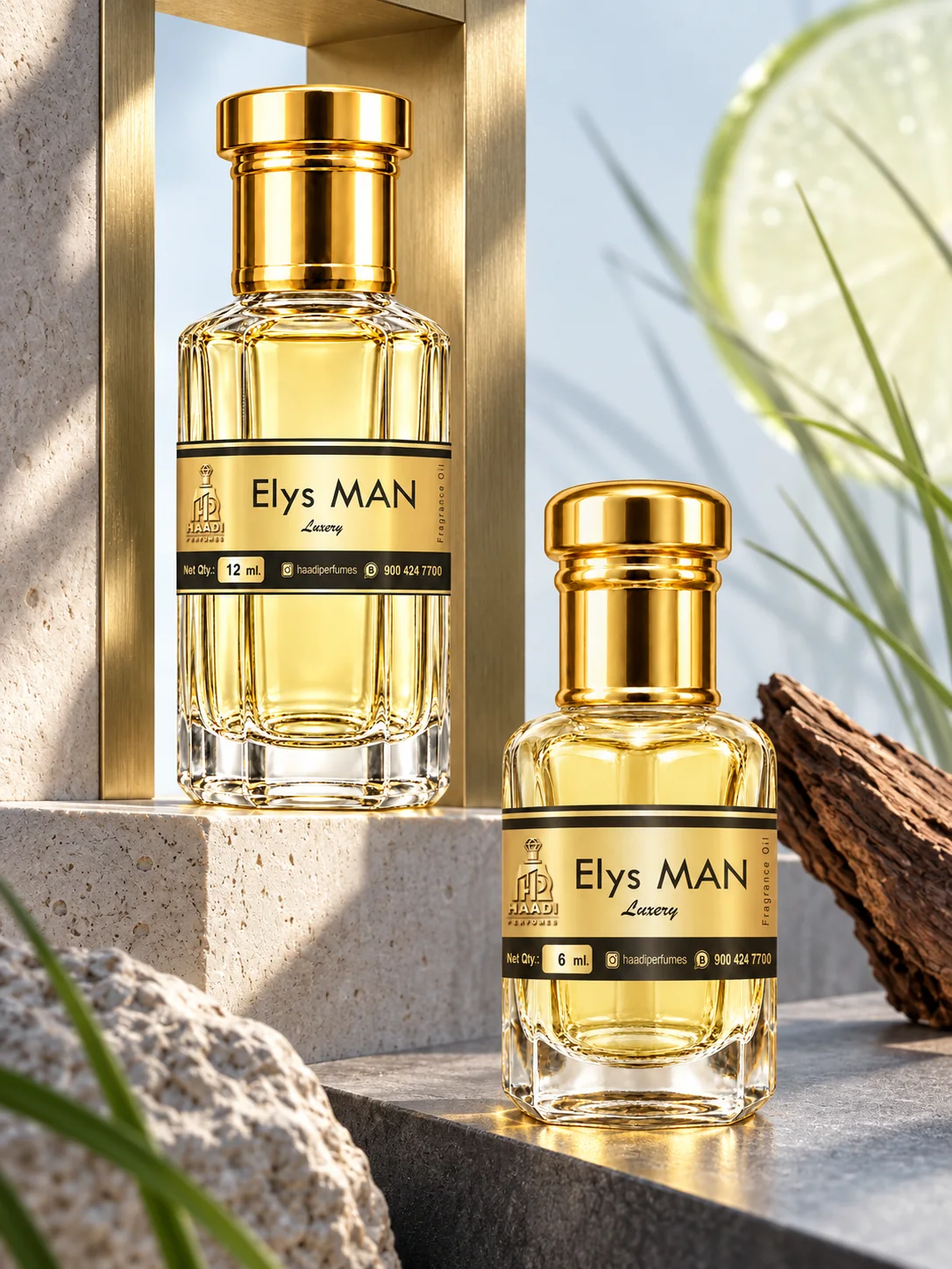 Haadi Elys Man 6 ml and 12 ml attar bottle set