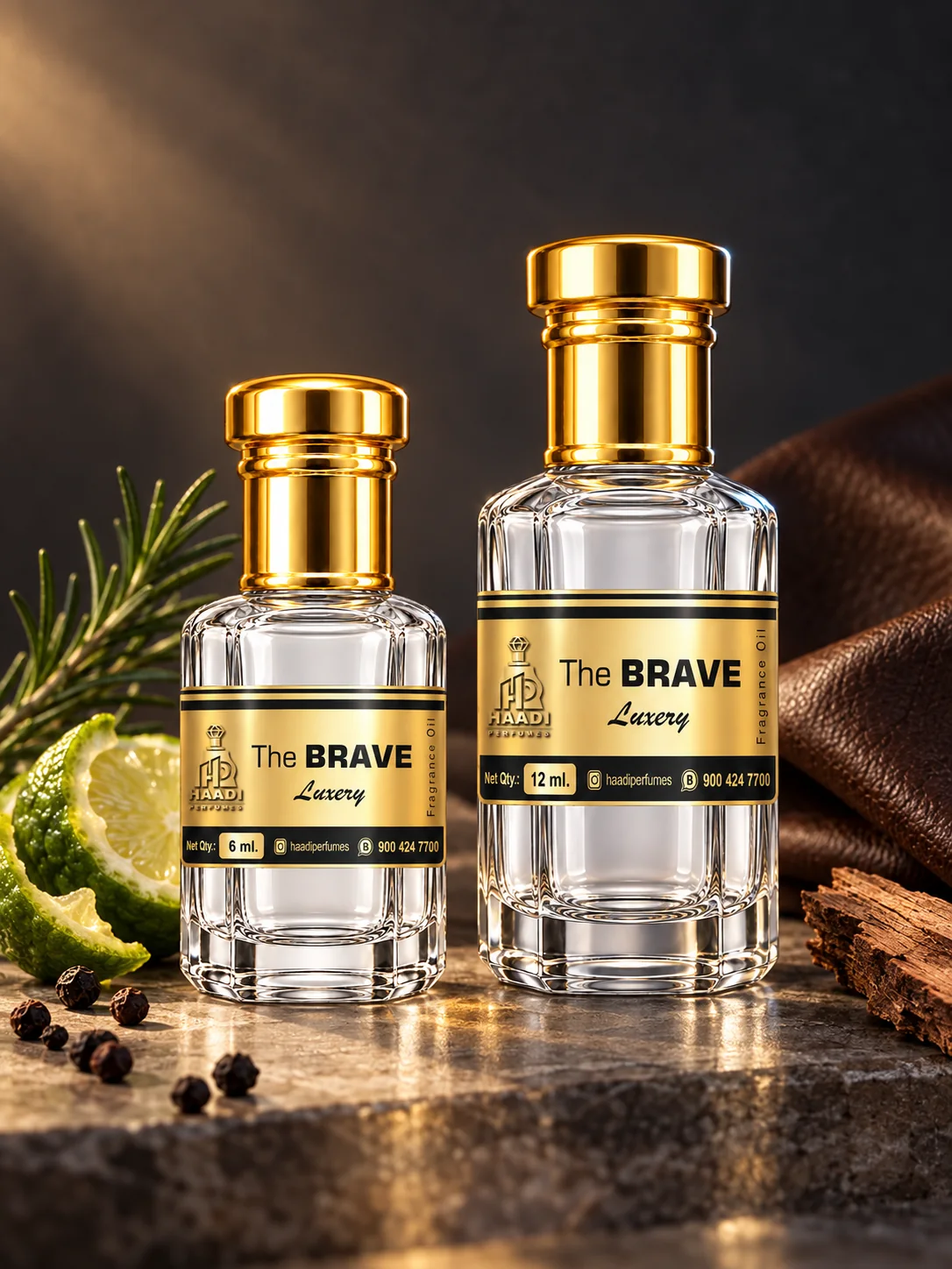 Haadi The Brave 6 ml and 12 ml attar bottle set
