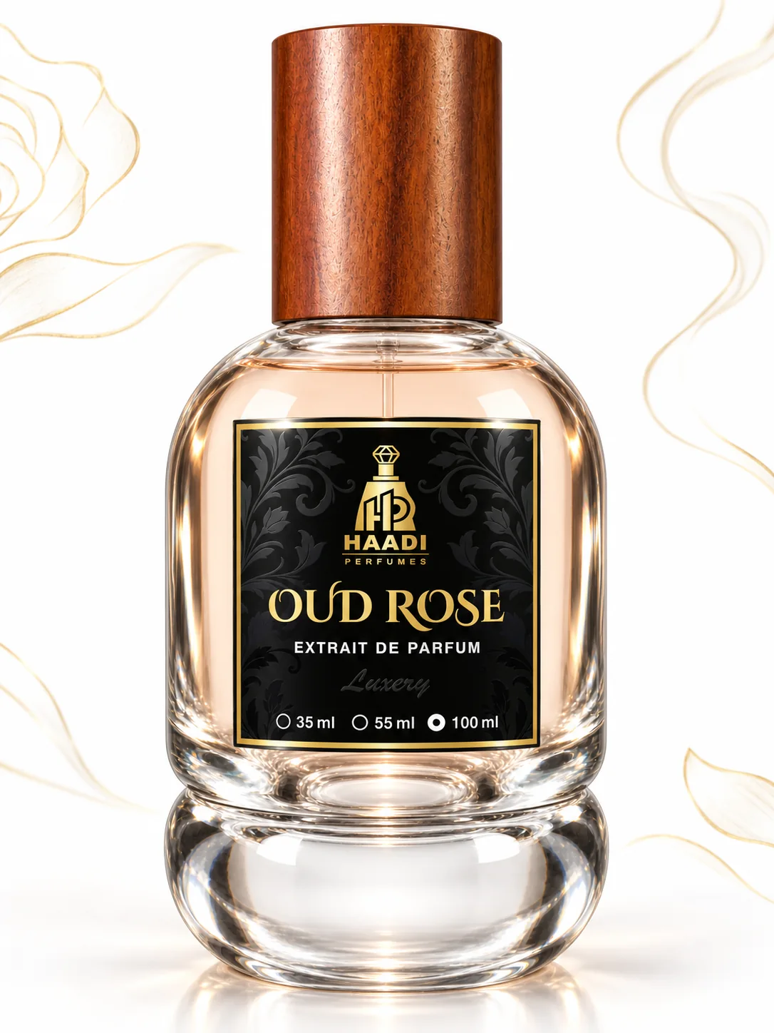 Haadi Oud Rose 100 ml extrait de parfum bottle