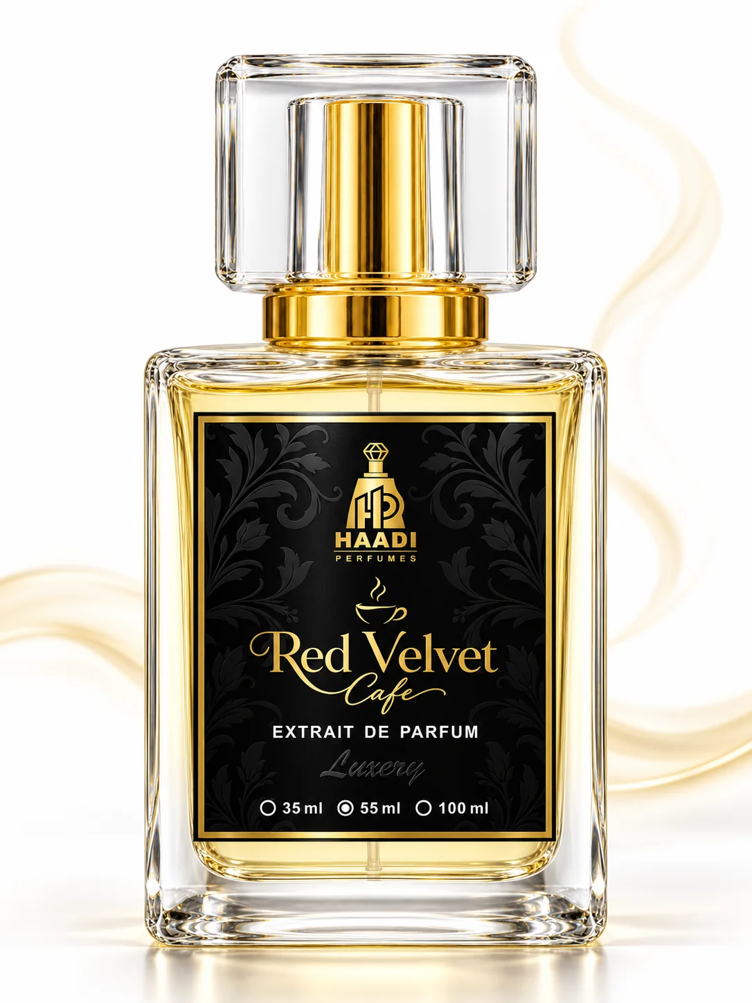Haadi The Red Velvet Cafe 55 ml extrait de parfum bottle