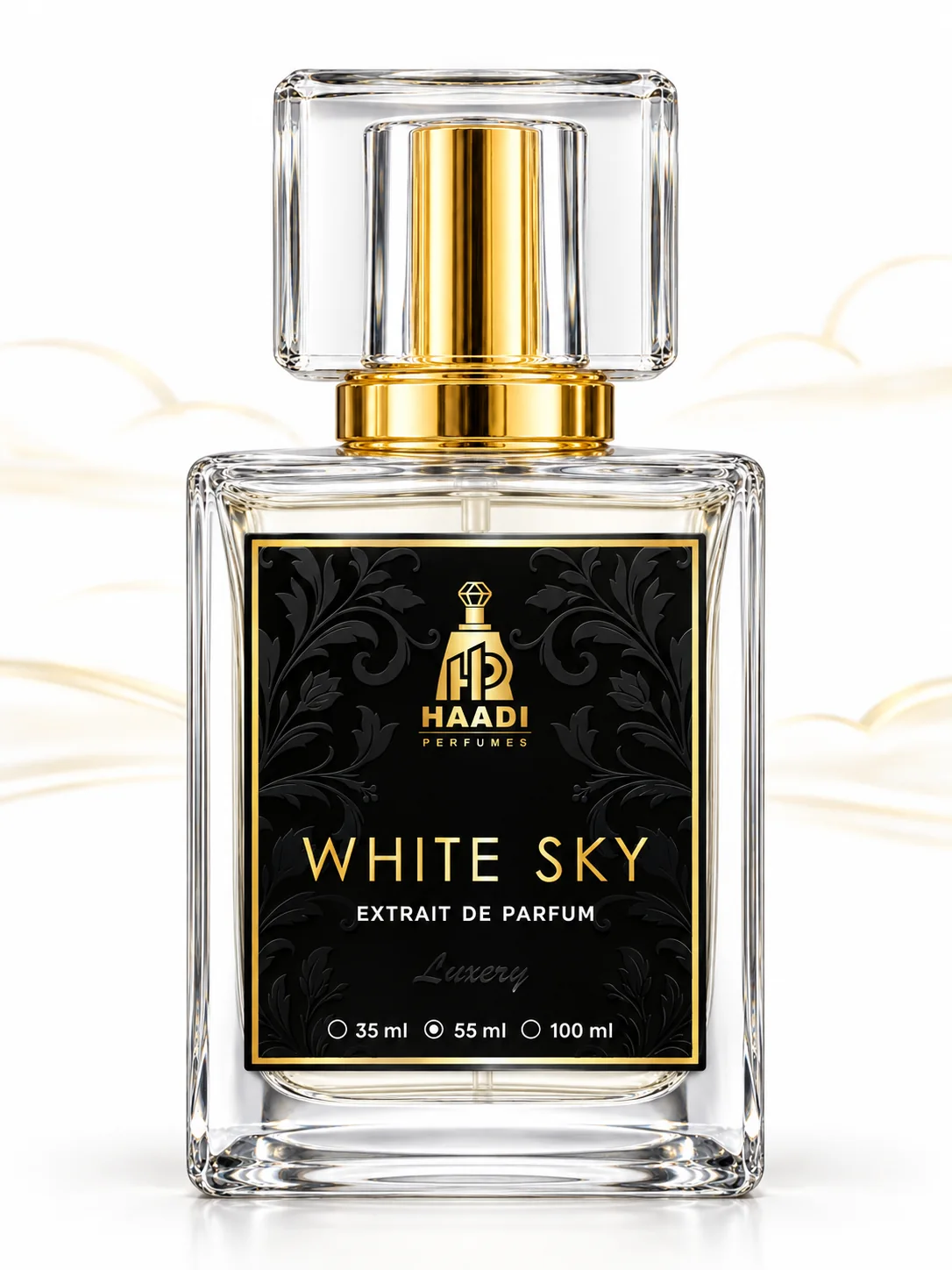 Haadi White Sky 55 ml extrait de parfum bottle
